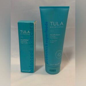 Tula So Polished Exfoliating Sugar Scrub & The Cult Classic Face Cleanser Duo